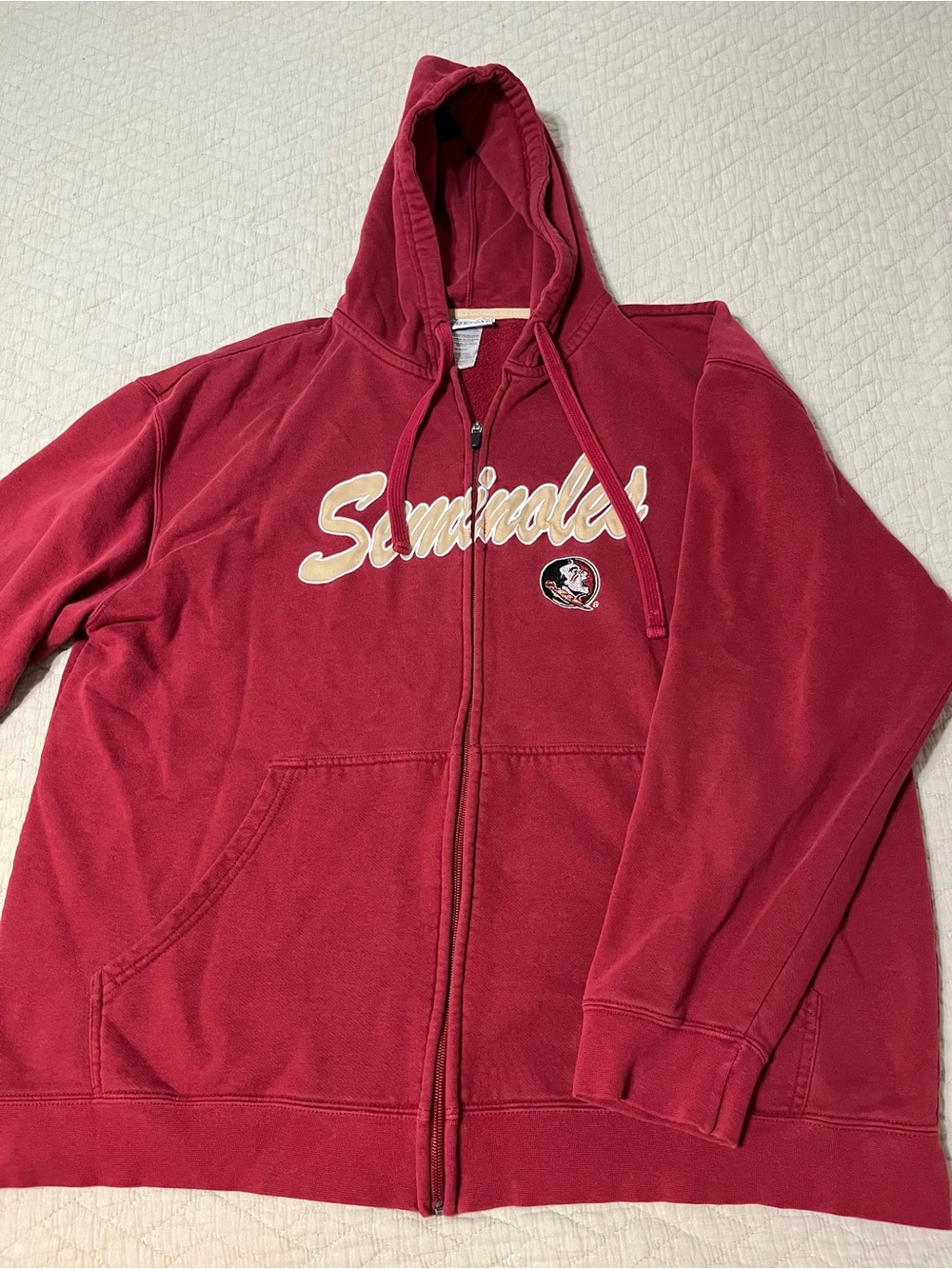 Florida State Seminoles Men’s Red Zip-Up Hoodie. XL